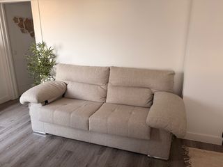 Sofá 3 plazas tela beige