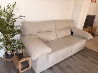 Sofá 3 plazas tela beige
