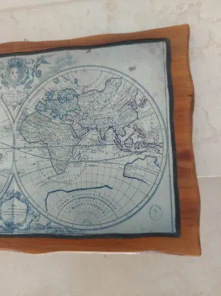 Quadro in legno con mappa antica