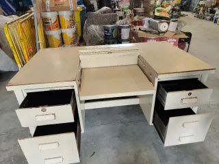 Mesa Despacho Hierro Antigua Años 50-60