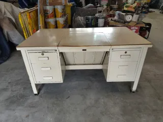 Mesa Despacho Hierro Antigua Años 50-60