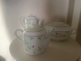Juego de té y sopera de porcelana
