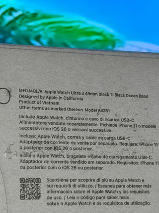 Apple Watch Ultra 3 - Black Ti Black Ocean Band