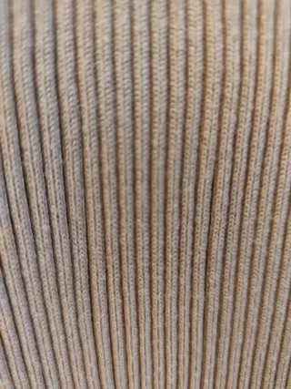 Vestido punto manga larga beige talla única