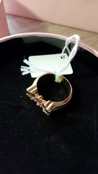 Anillo Tous Oro y Lila Talla 18