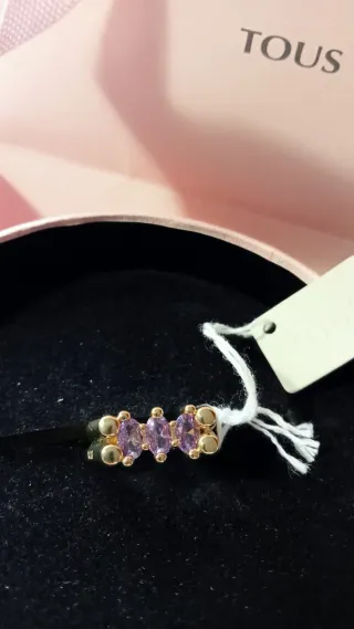 Anillo Tous Oro y Lila Talla 18