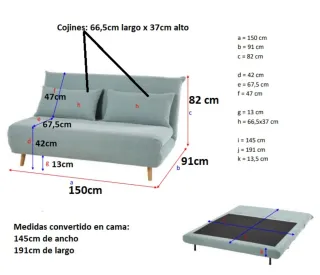 Sofá Cama Maison du Monde con dos cojines