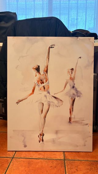 Cuadro Lienzo Bailarinas Acuarela