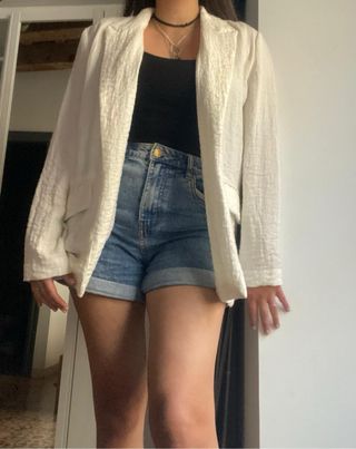 Chaqueta americana blanca Pimkie Talla S