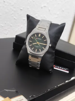 Reloj Curren Hombre Verde y Plateado