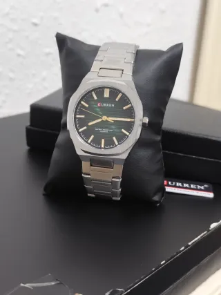 Reloj Curren Hombre Verde y Plateado