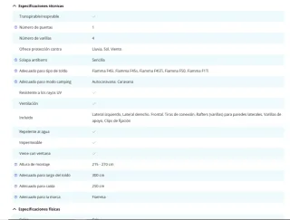 Cerramiento para caravana