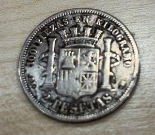 Moneda 2 Pesetas Plata