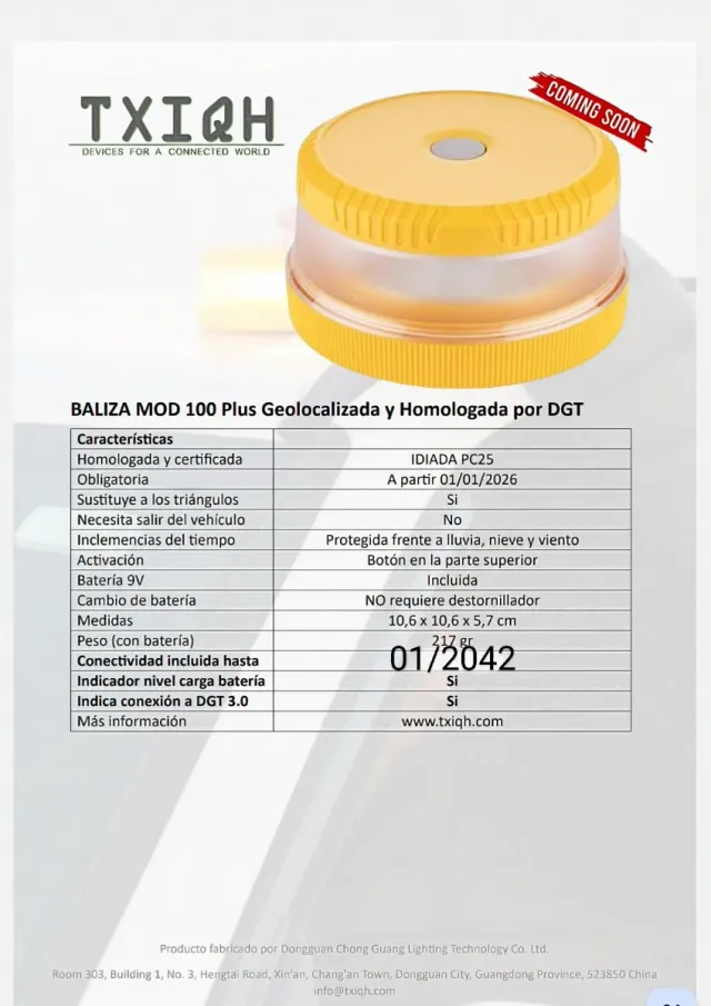 BALIZA V-16. PEDIDO MÍNIMO DE 10 UNIDADES