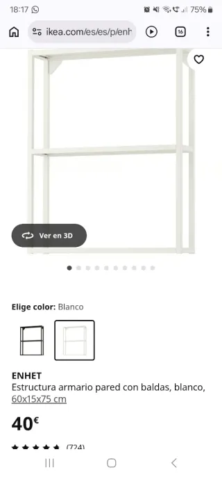 Estantería IKEA ENHET Metal Blanca