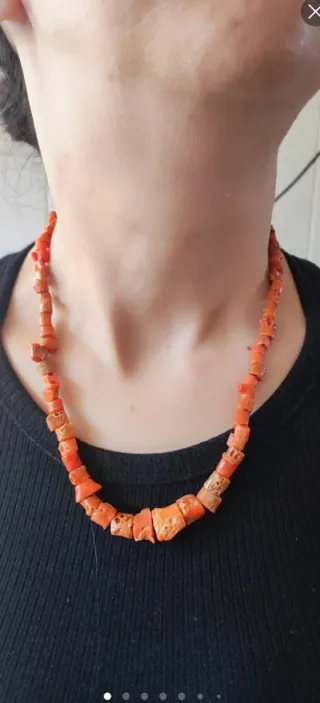 Collar de coral y plata de ley