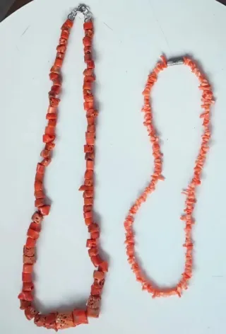 Collar de coral y plata de ley