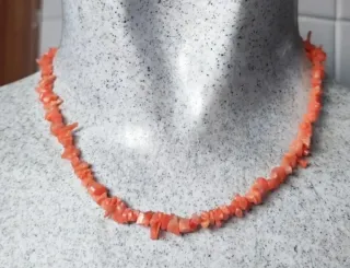 Collar de coral y plata de ley