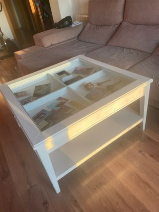 Mesa centro diseño moderno cristal y madera