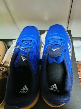 Scarpe Adidas Ginnastica Blu suola beige scuro