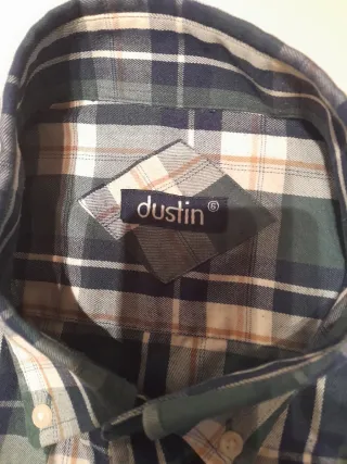 Camisa cuadros poliéster y algodón, cuadros verde