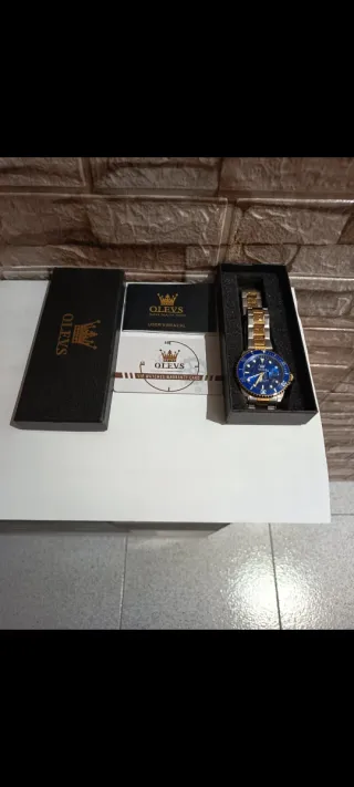 Reloj Olevs esfera verde y oro