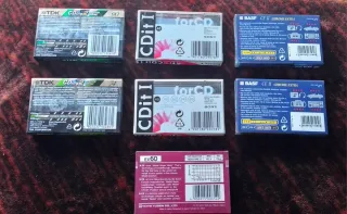 Lote 7 Cintas Cassette TDK, Sony, BASF