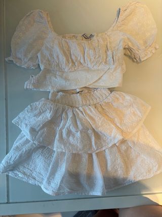 Conjunto New Yorker Top y Falda Blanco Talla XS