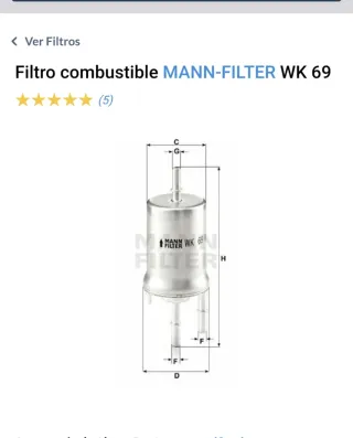 Filtro Gasoil Mann Filter WK69