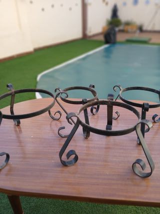 Soportes Hierro Forjado Macetas (Set 4)