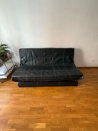 Sofá Cama Piel Sintética Negro