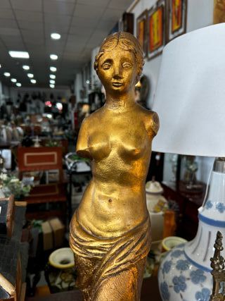 Figura Venus Milo Dorada Vintage 60cm
