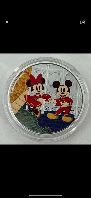 Moneda Plata 1 oz Disney Año Ratón