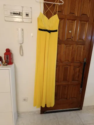 Vestido amarillo largo tirantes finos