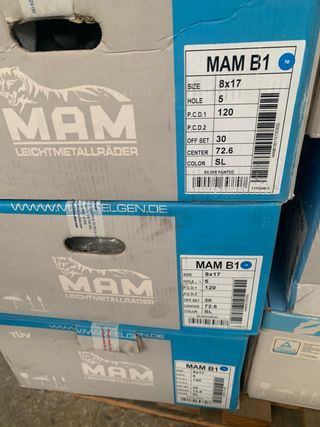 4 LLANTAS MAM B1 8X17 5X120 ET30 72.6 SILVER M3