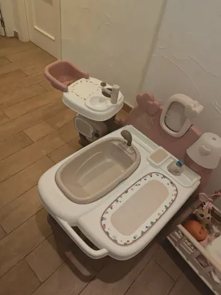 Cuna cambiador bañera para bebé, trona