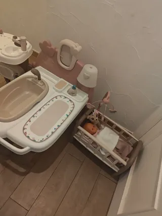 Cuna cambiador bañera para bebé, trona