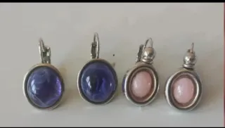 Pendientes plata y chapados con piedra