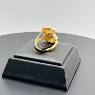 ANILLO OSO CON CIRCONITAS ROSA 18K