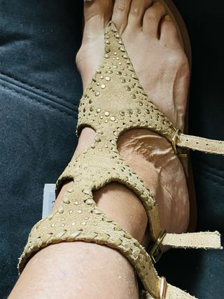 Sandalias gladiador color arena