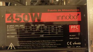 Fuente Alimentación PC 450W Innobo