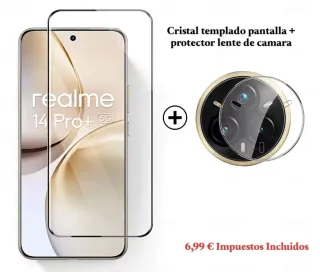 Protector vidrio Pantalla+camara Realme 14 Pro+.