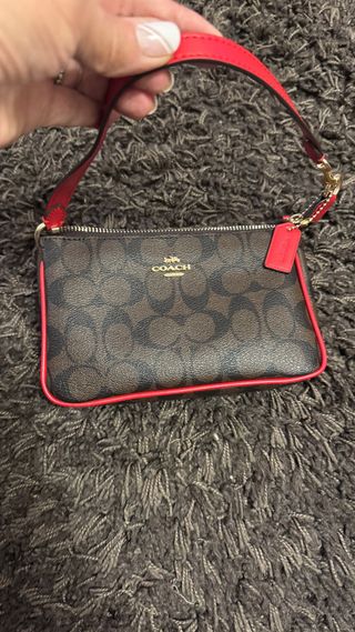 Bolsa Coach Pequena Marrom e Vermelha