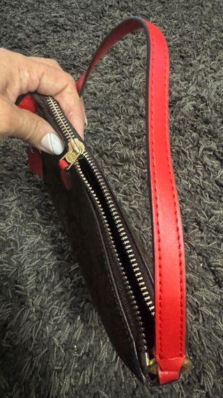 Bolsa Coach Pequena Marrom e Vermelha