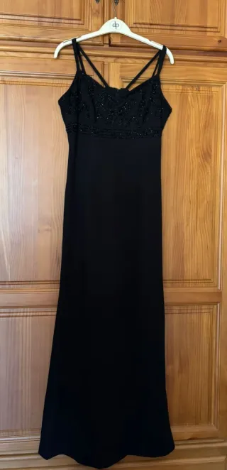 Vestido largo negro fiesta mujer