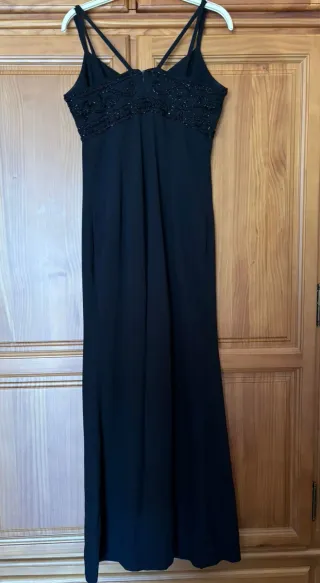 Vestido largo negro fiesta mujer