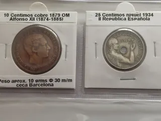 Lote 11 monedas cobre y niquel