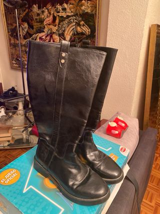 Botines negros tacón bajo
