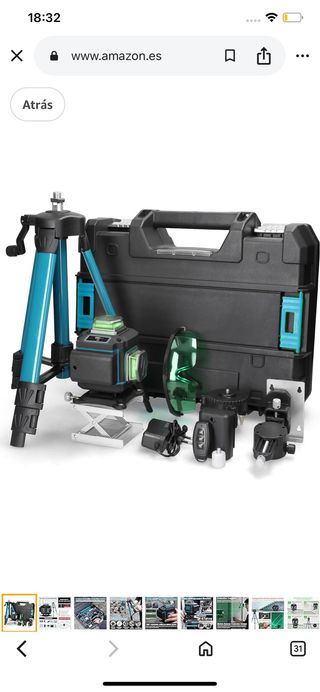 Nivel láser con trípode y maletín