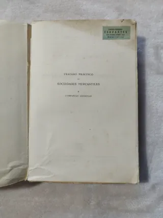 Libro tratado de compañías Anominas de 1940